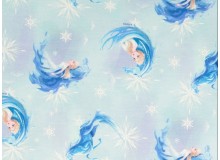 French Terry - Frozen Eispferd 2 hellblau